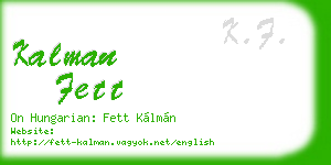 kalman fett business card